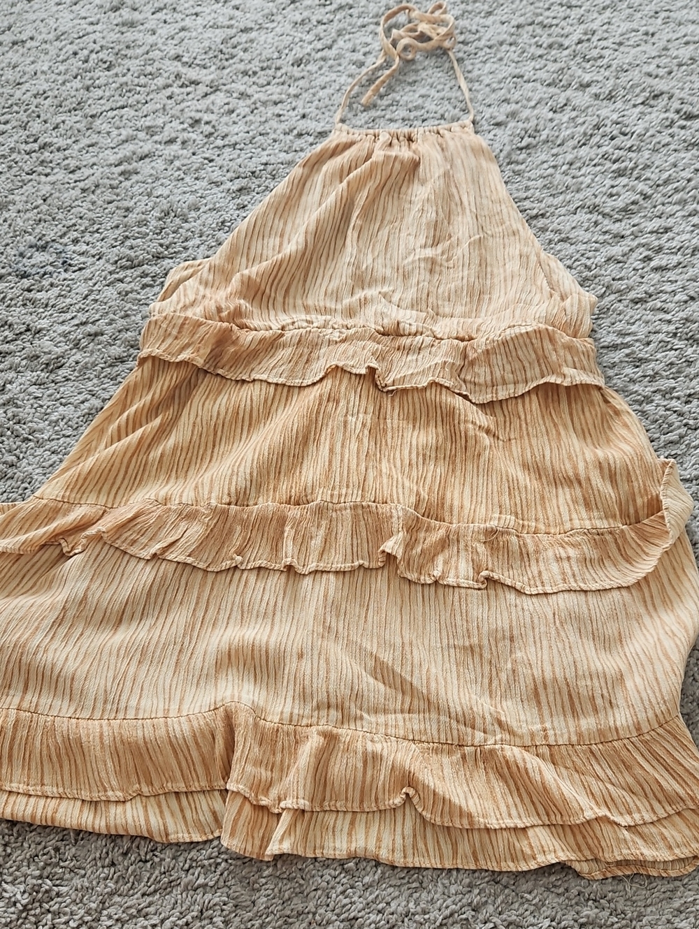 Lulu's Cream Tiered Halter Maxi Skirt